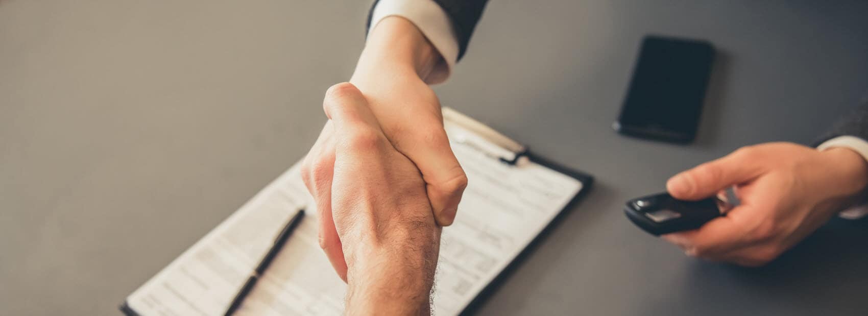 Customer and Financer Handshake